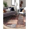 Antika Alfombra Ancient Rust Circulo, Patchwork Moderno, Griego Lavabl Circulo 200 Cm