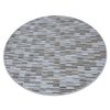 Alfombra Libra Círculo Gris 109 Rayas  Circulo 100 Cm