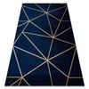 Alfombra Emerald Exclusivo 1013 Glamour, Elegante Geométrico Azul Osc 120x170 Cm