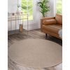 Alfombra Softy Circulo Llanura Color Sólido Beige Circulo 150 Cm