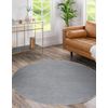 Alfombra Softy Circulo Llanura Color Sólido Gris Circulo 120 Cm