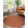 Alfombra Softy Circulo Llanura Color Sólido Terracota Circulo 200 Cm