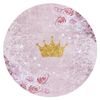 Alfombra Lavable Junior 51549.802 Circulo Corona Para Niños Antidesli Circulo 80 Cm