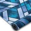 Alfombra De Pasillo Con Refuerzo De Goma Romby Diamantes Azul Marino 1 110x260 Cm