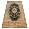 Alfombra De Lana Superior Piemonte Color Rosetón Beige / Azul Oscuro 235x350 Cm