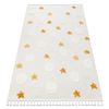 Alfombra Yoyo Gd75 Blanco / Naranja - Estrellas, Circulos Para Niños, 80x150 Cm