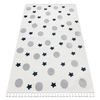 Alfombra Yoyo Gd75 Blanco / Gris - Estrellas, Circulos Para Niños, Es 120x170 Cm