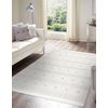 Alfombra Nano Fh69a Diamantes, Bucle, Tejido Plano Blanco / Gris 80x150 Cm