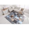 Alfombra Lavable Miro 51913.802 Patchwork Antideslizante - Azul / Marr 140x190 Cm