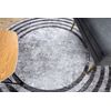 Alfombra Lavable Miro 51231.806 Circulo Líneas Antideslizante - Gris  Circulo 120 Cm