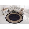 Alfombra Lavable Miro 51360.802 Circulo Griego Antideslizante - Negro  Circulo 160 Cm