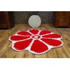 Alfombra Shaggy Gusto Flor C300 Rojo Circulo 140 Cm