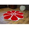 Alfombra Shaggy Gusto Flor C300 Rojo Circulo 140 Cm