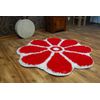 Alfombra Shaggy Gusto Flor C300 Rojo Circulo 140 Cm