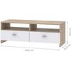 Mueble Tv Helppo Blanco Mate Con Efecto Roble - An. 95 Cm Finlandek