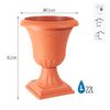 Maceta Ornamental Con Pie Atena 22l, 474x474x612mm Terracota