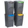 Set De 4 Cubos De Basura Keden Sortibox Papelera Reciclaje, Gris, Volumen 4x35l