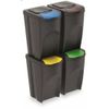 Set De 4 Cubos De Basura Keden Sortibox Papelera Reciclaje, Antracita, Volumen 4x35l