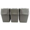 Set 3 Cubos De Reciclaje Con Capacidad De 60l. Gris 39 X 23 X 33 Cm