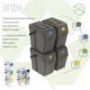 Set De 4 Cubos De Basura Keden Sortibox Para Reciclado, Gris, Volumen 4x25l
