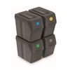 Set De 4 Cubos De Basura Keden Sortibox Para Reciclado, Gris, Volumen 4x20l