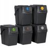 5 Cubos De Reciclaje Plástico Prosperplast Sortibox Antracita 125l