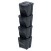 Set De 4 Cubos De Basura Keden Sortibox Papelera Reciclaje, Antracita Eco, Volumen 4x25l