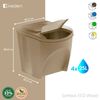 Set De 4 Cubos De Basura Keden Sortibox Papelera Reciclaje, Antracita Eco, Volumen 4x25l