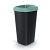 Cubo De Reciclaje 25l Keden En Plástico Con Práctica Tapa Abierta Color Verde.