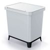 Cubo De Reciclaje De Forma Cuadrada 30l Color Blanco Keden