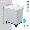 Cubo De Reciclaje De Forma Cuadrada 30l Blanco Keden Keden