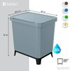 Cubo De Reciclaje De Forma Cuadrada 30l Color Gris Keden