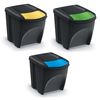 Juego De Cubos De Reciclaje Keden Sortibox 3x25l Negro