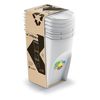 Set De 3 Cubos De Basura Keden Sortibox Papelera Reciclaje, Blanco Roto, Volumen 3x35l