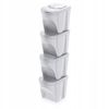 Set De 4 Cubos De Basura Keden Sortibox Papelera Reciclaje, Blanco Roto, Volumen 4x25l