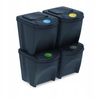 Set De 4 Cubos De Basura Keden Sortibox Papelera Reciclaje, Antracita, Volumen 4x25l