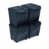 Set De 4 Cubos De Basura Keden Sortibox Papelera Reciclaje, Antracita, Volumen 4x25l