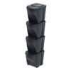 Set De 4 Cubos De Basura Keden Sortibox Papelera Reciclaje, Antracita, Volumen 4x25l