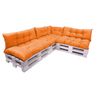 Set De 7 Cojines Para Palets, 3 X Asiento 120x50 Y Respaldo 120x40cm Naranja, Sofá De Jardín / Cojín Palet Interior/exterior, Setgarden