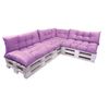 Set De 7 Cojines Para Palets| Morado Claro| 3x Asiento 120x80 Y 3x Respaldo 120x40cm| Sofá Jardín| Cojín Palet Interior Exterior| Setgarden