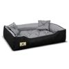 Prestige Cama Para Perros Y Gatos Con Cojín Material Impermeable Lavable (dimensiones Interiores: 130x100 / Dimensiones Exteriores: 145x115cm, Gris/negro)