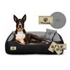 Prestige Cama Para Perros Y Gatos Con Cojín Material Impermeable Lavable (dimensiones Interiores: 130x100 / Dimensiones Exteriores: 145x115cm, Gris/negro)