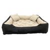 Ecco Cama Para Perro Y Gato Con Cojín Tamaño L Beige & Negro Impermeable Nylon Mascota Lavable Material Impermeabletamaño Interior: 100x80 / Tamaño Exterior: 115x95cm