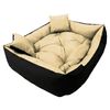 Ecco Cama Para Perro Y Gato Con Cojín Tamaño L Beige & Negro Impermeable Nylon Mascota Lavable Material Impermeabletamaño Interior: 100x80 / Tamaño Exterior: 115x95cm