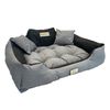 Kingdog Cama Para Perros Y Gatos Con Dos Cojines Cojín Para Perros Cesta Para Mascotas Material Pvc Impermeable Lavable (3xl 145x115cm, Gris Oscuro)