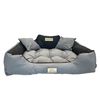 Kingdog Cama Para Perros Y Gatos Con Dos Cojines Cojín Para Perros Cesta Para Mascotas Material Pvc Impermeable Lavable (3xl 145x115cm, Gris Oscuro)