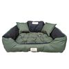 Kingdog Cama Para Perros Y Gatos Con Dos Cojines Cojín Para Perros Cesta Para Mascotas Material Pvc Impermeable Lavable (xxl 130 X 105cm, Verde)