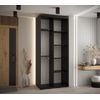 Armario Corredero Davos 1 100x235x45 Negro/artesano/plata