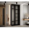 Armario Corredero Davos 1 100x235x45 Negro/blanco/plata