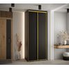 Armario Corredero Davos 1 100x235x45 Negro/negro/dorado